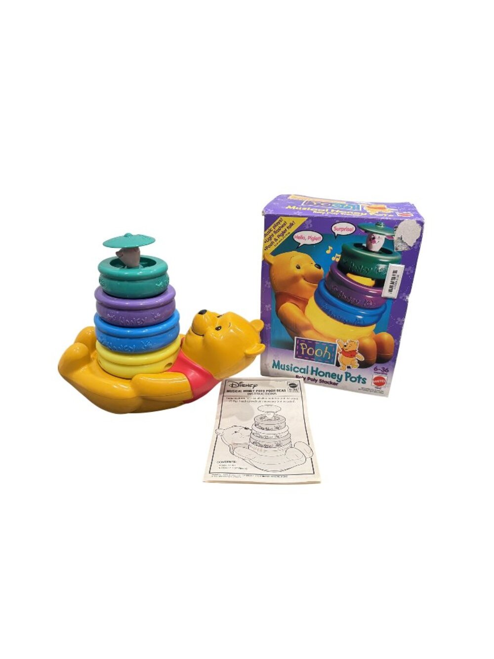 Mattel Winnie The Pooh Musical Honey Pots Roly Poly Stacker Tested With Box